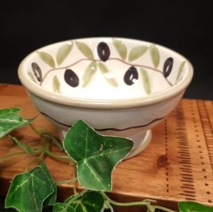 Williams-Sonoma 4" Ceramic Olive Dipping Snack Bowl ~ Handmade Italy